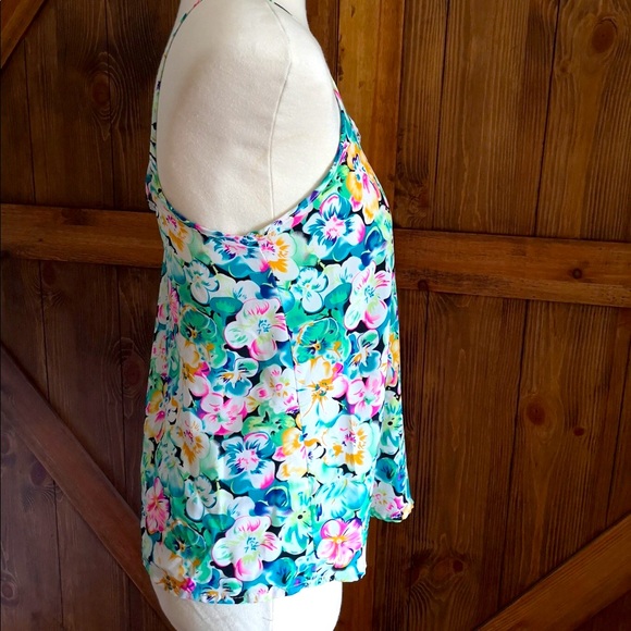 ❤️ 3/&25 Floral flowy flower layering tank spaghetti strap top shirt spring - Picture 3 of 4